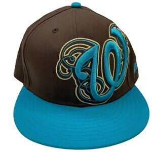 Washington Nationals New Era 59Fifty Fitted Hat 7 3/4 Wool Blend 2 Tone